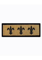 FM2 Premium double coir doormat featuring a Fleur de Lys design. Extra thick and durable natural coir, ideal for wide entryways. Rugs N Timber Belrose.