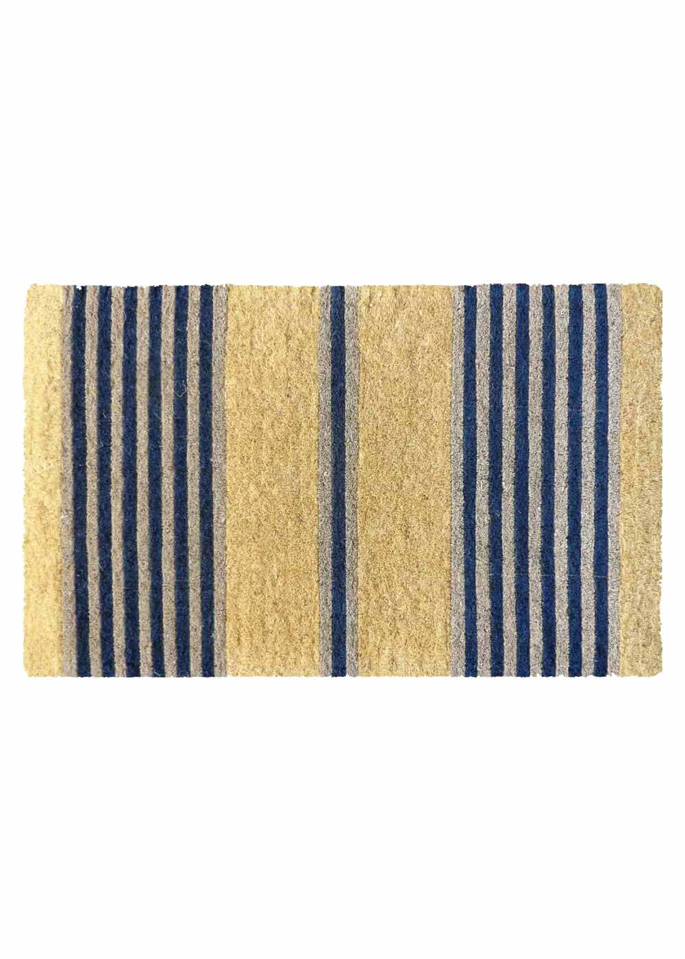 FM2 Premium Thick Coir Doormat with blue and grey stripes. Available at Rugs N Timber Belrose