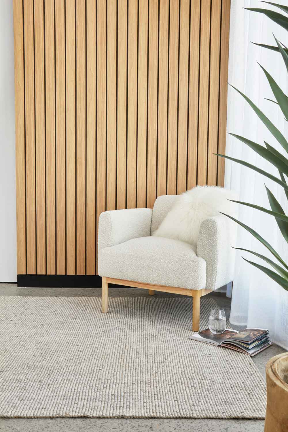 Harriet Linen textured wool and jute rug with natural woven finish available at Rugs N Timber Belrose showroom
