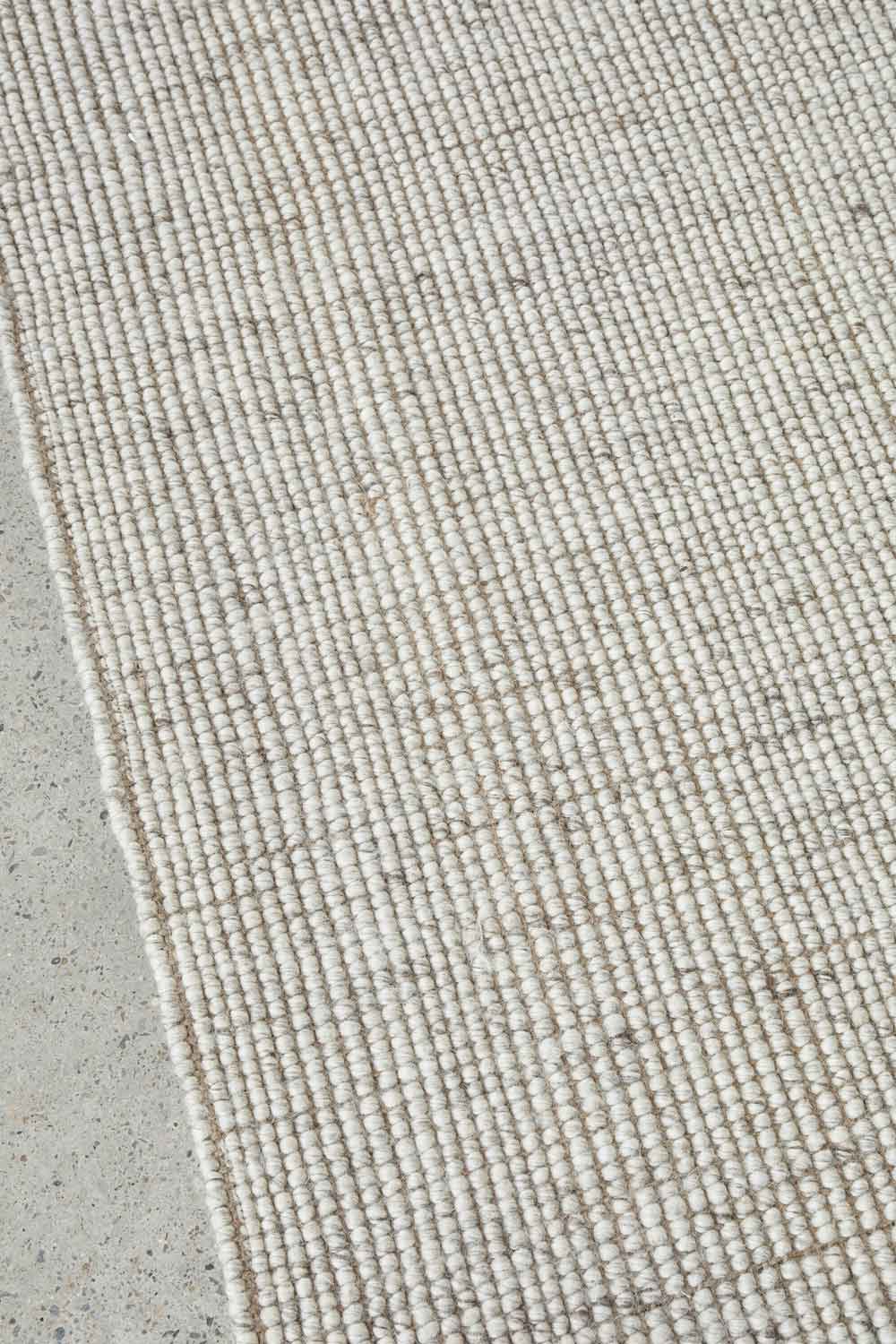 Harriet Linen textured wool and jute rug with natural woven finish available at Rugs N Timber Belrose showroom