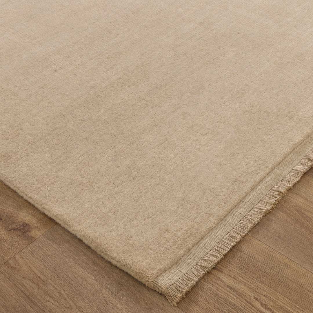 The Havana Almond rug offers soft neutral tones and luxurious hand knotted wool blend construction. See it in Belrose.