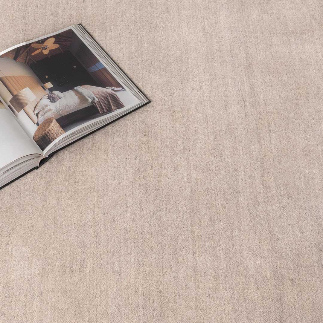 The Havana Almond rug offers soft neutral tones and luxurious hand knotted wool blend construction. See it in Belrose.