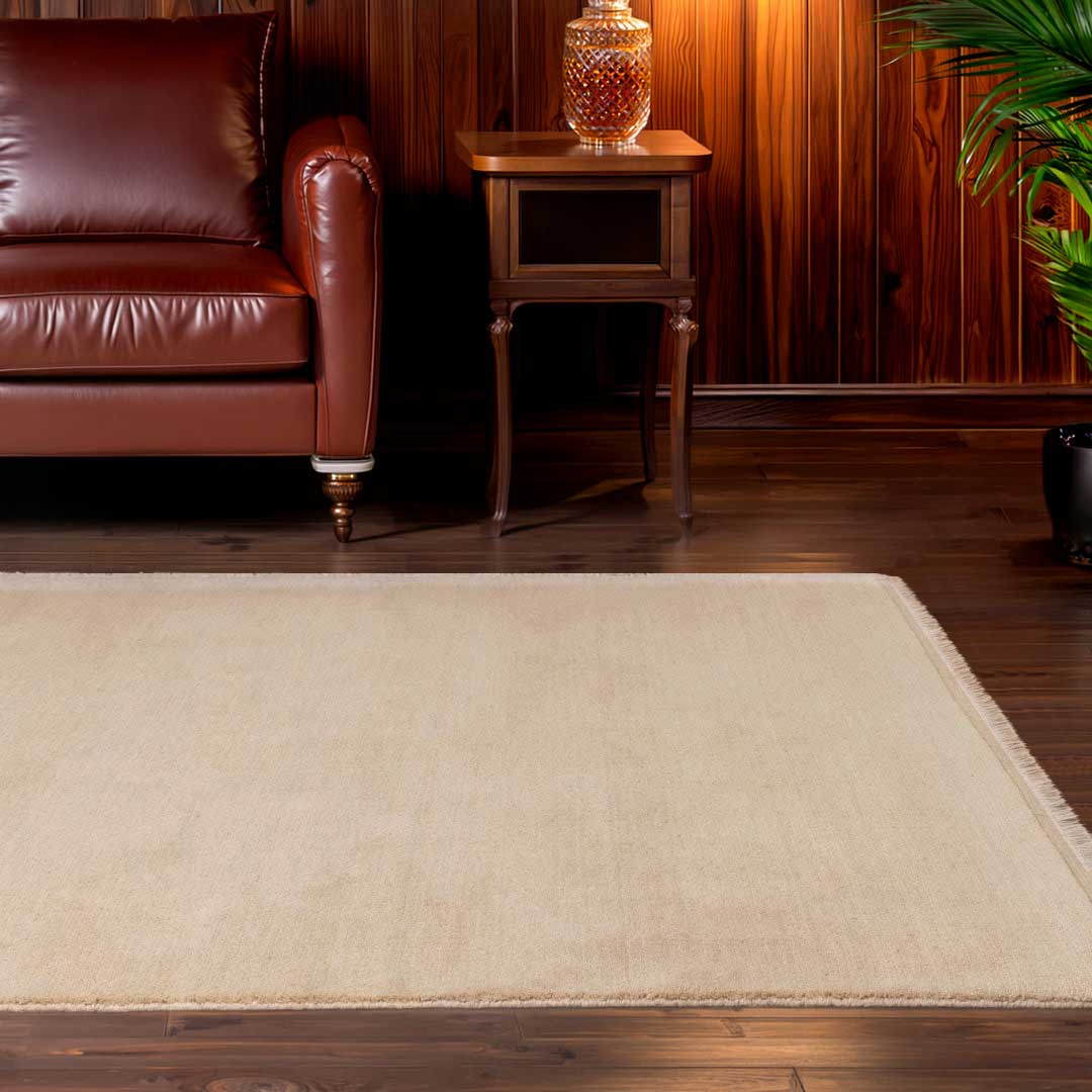 The Havana Almond rug offers soft neutral tones and luxurious hand knotted wool blend construction. See it in Belrose.
