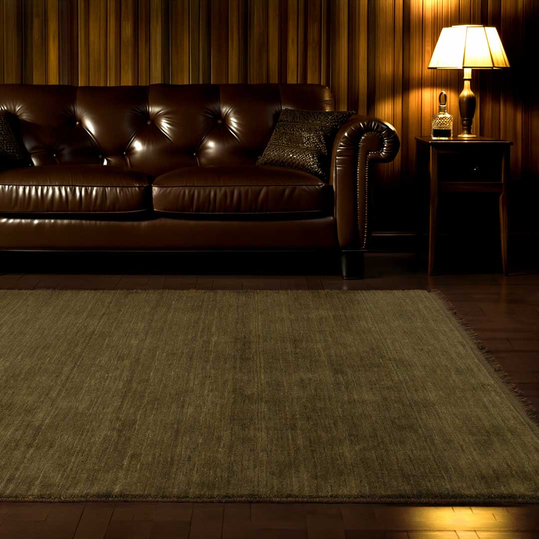 Havana Everglade hand knotted wool blend rug in rich olive green tones at Rugs N Timber Belrose