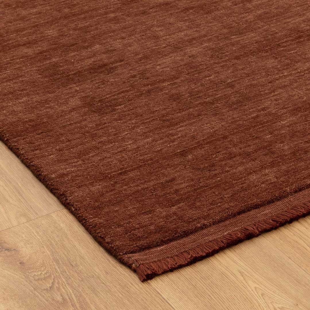 Havana Spice hand knotted wool blend rug in rich cinnamon brown tones at Rugs N Timber Belrose