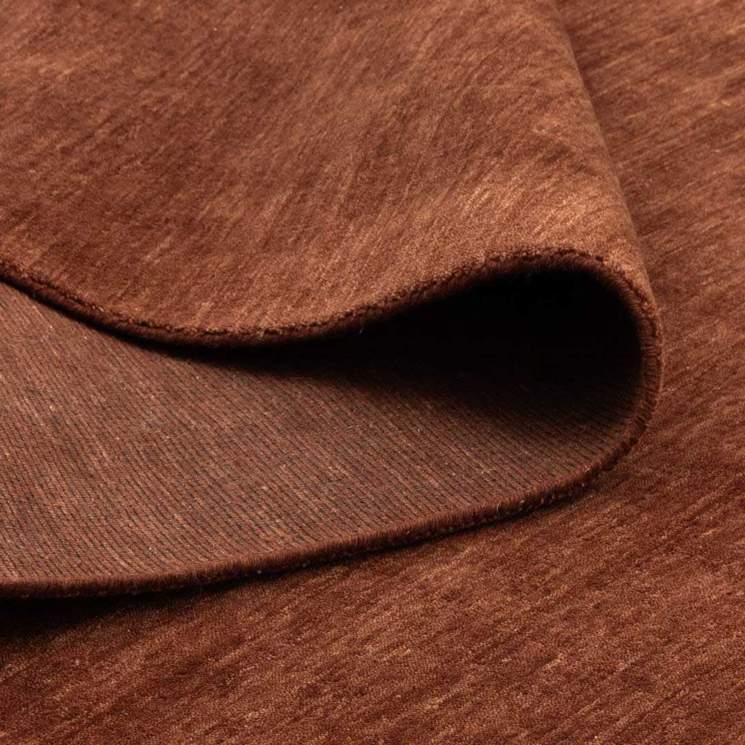 Havana Spice hand knotted wool blend rug in rich cinnamon brown tones at Rugs N Timber Belrose