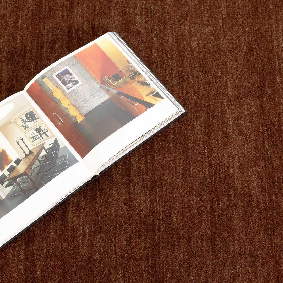 Havana Spice hand knotted wool blend rug in rich cinnamon brown tones at Rugs N Timber Belrose