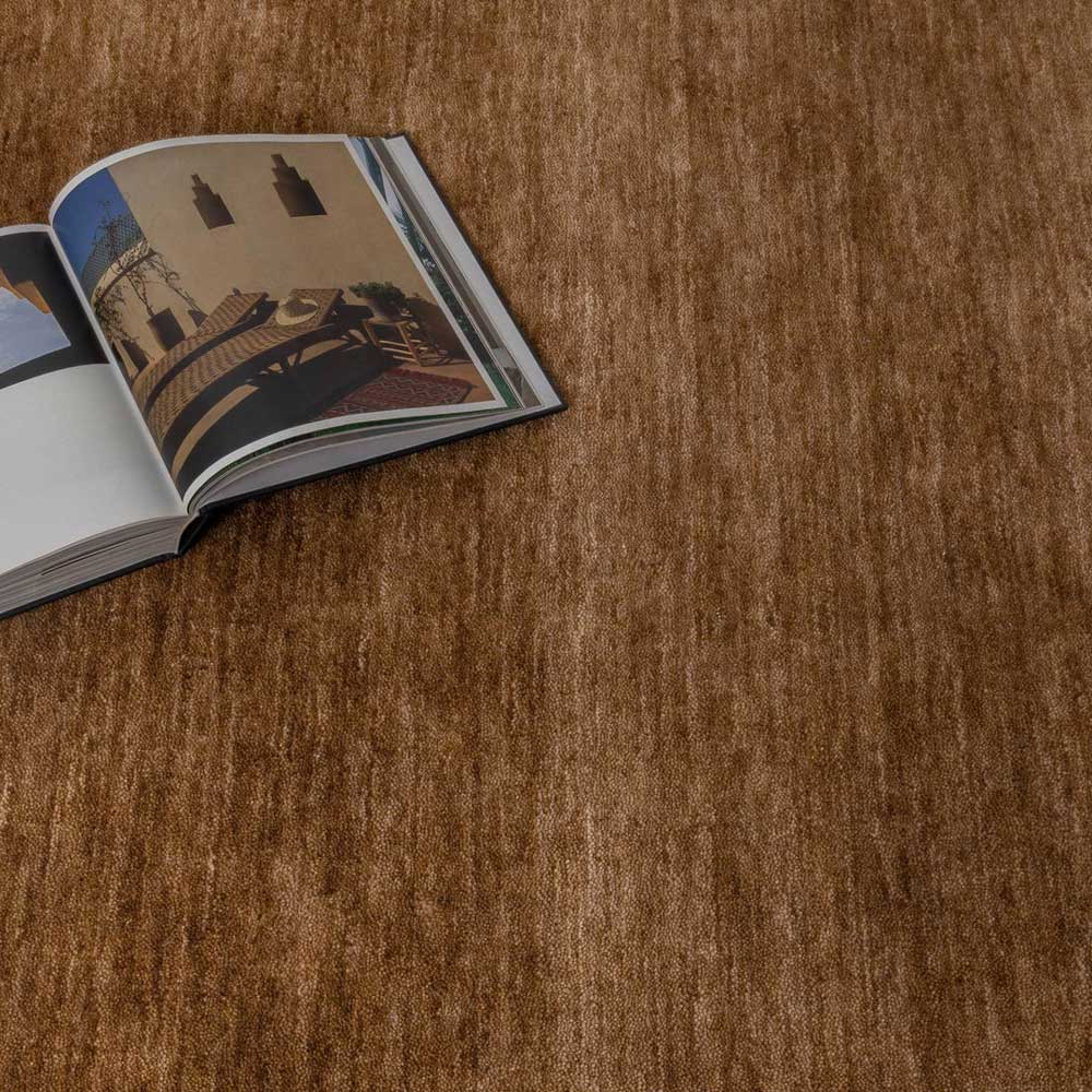 Havana Whiskey hand knotted wool blend rug in rich golden tones at Rugs N Timber Belrose