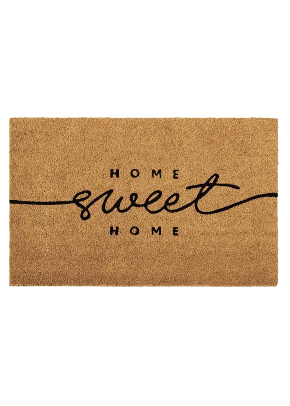 Home Sweet Home natural coir doormat with black script design