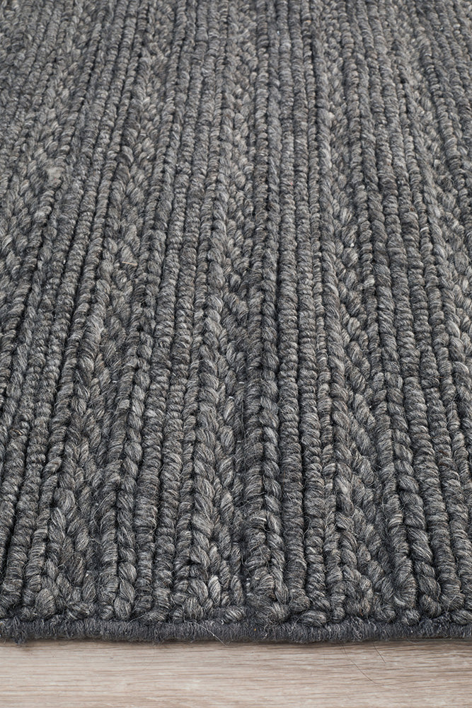 Kendall Charcoal Rug - textured knotted wool rug - See it at Rugs N Timber Belrose