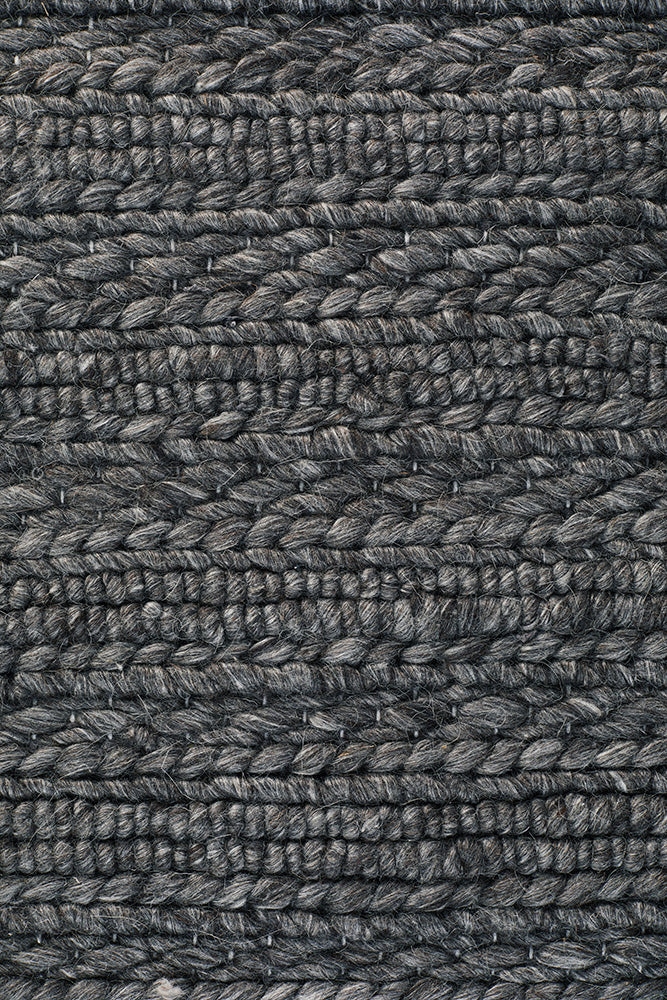 Kendall Charcoal Rug - textured knotted wool rug - See it at Rugs N Timber Belrose