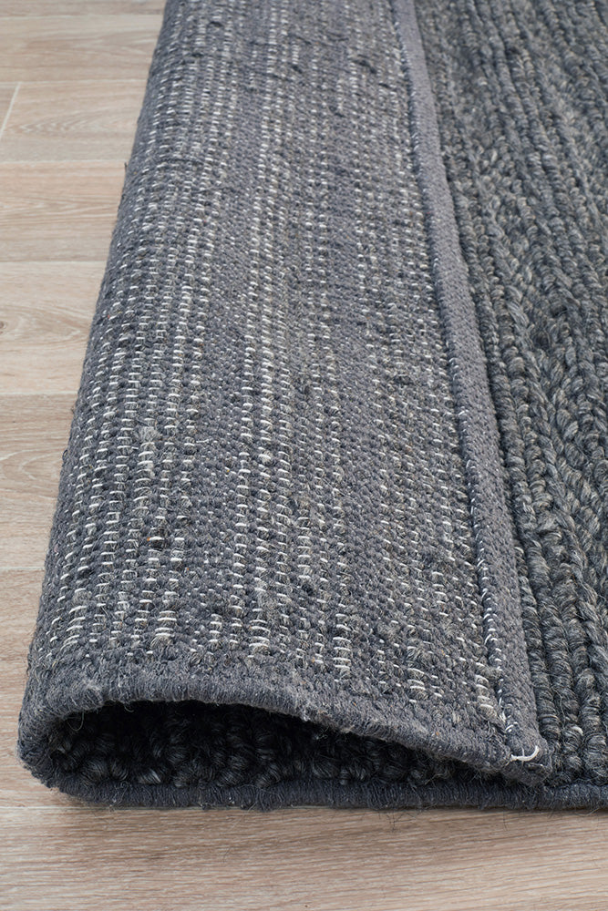 Kendall Charcoal Rug - textured knotted wool rug - See it at Rugs N Timber Belrose