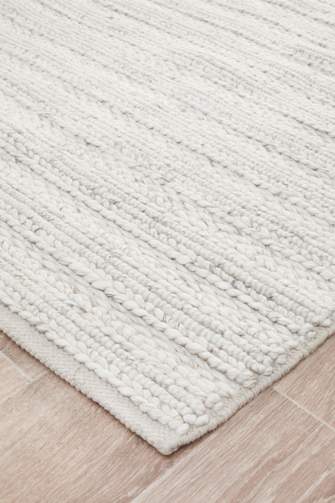 Kendall Ivory Rug - textured knotted wool rug - See it at Rugs N Timber Belrose