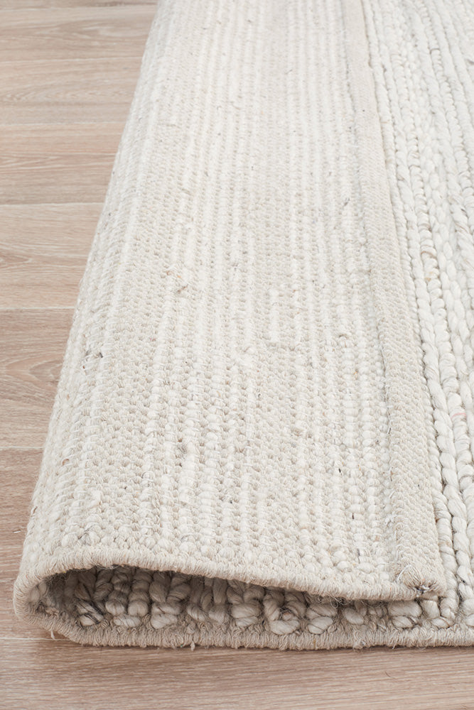 Kendall Ivory Rug - textured knotted wool rug - See it at Rugs N Timber Belrose