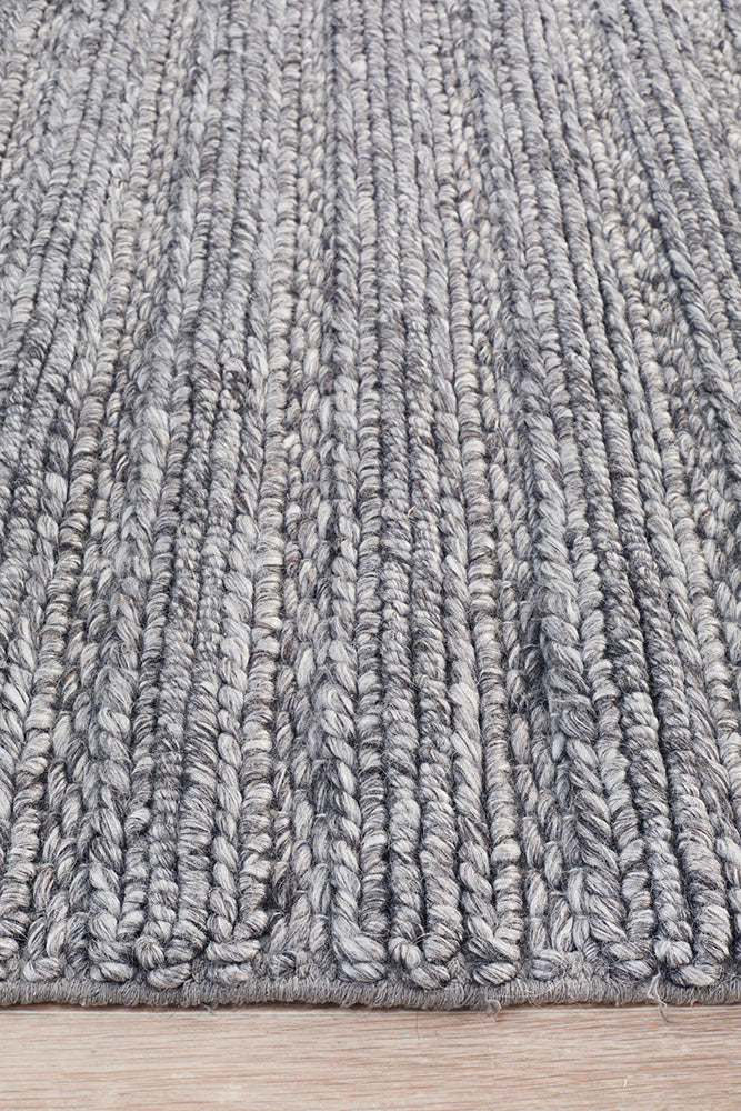 Kendall Steel Rug - textured knotted wool rug - See it at Rugs N Timber Belrose