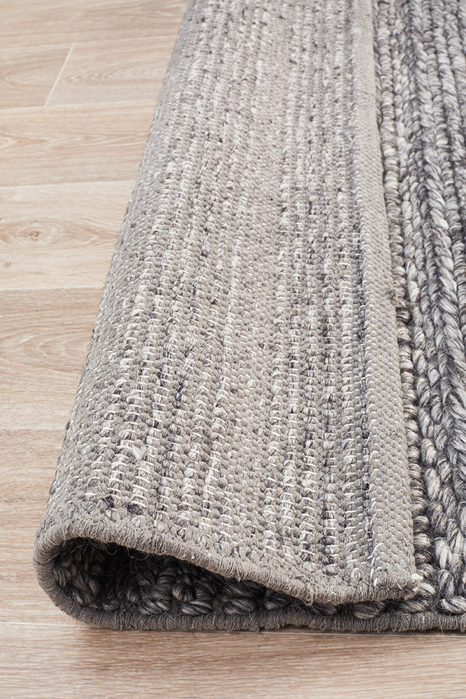 Kendall Steel Rug - textured knotted wool rug - See it at Rugs N Timber Belrose