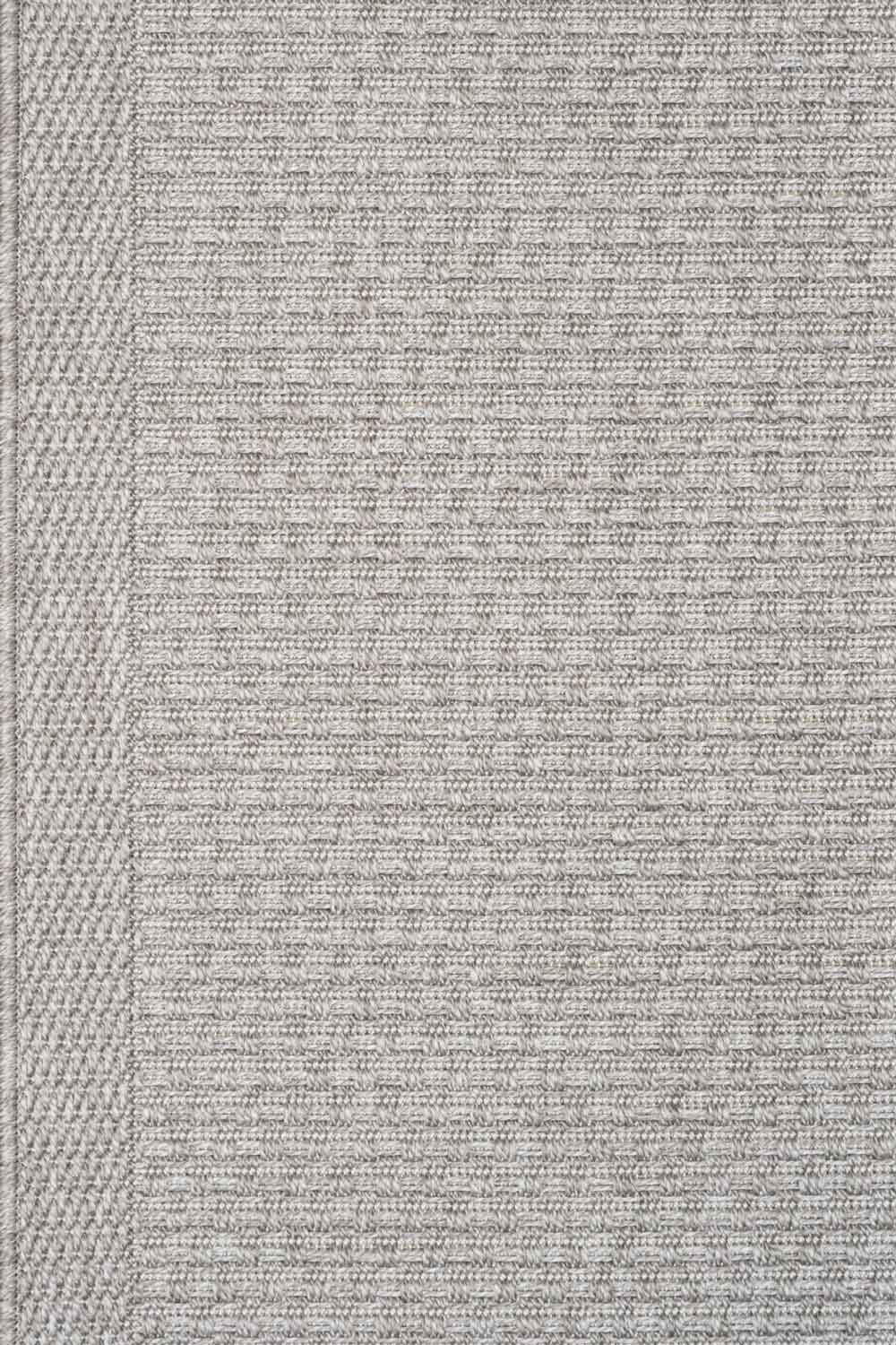 Linden Weave Silver indoor outdoor rug with a finely textured grey woven pattern. Available at Rugs N Timber Belrose
