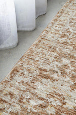 Margot Clay hall runner in warm terracotta clay tones with a soft distressed pattern, Rugs N Timber Belrose.