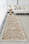 Margot Clay hall runner in warm terracotta clay tones with a soft distressed pattern, Rugs N Timber Belrose.