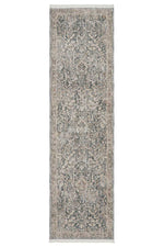 Margot Mist hall runner in soft blue and neutral tones with a vintage distressed finish, available at Rugs N Timber Belrose.