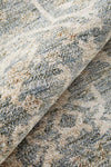 Margot Mist rug in soft blue and neutral tones with a vintage distressed finish, available at Rugs N Timber Belrose.