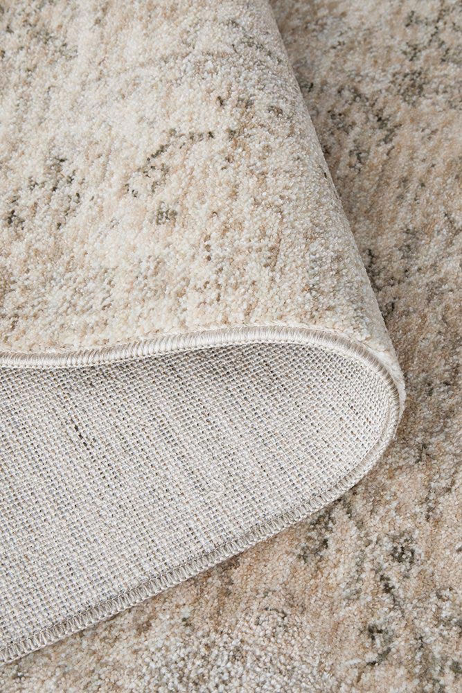 Margot Sandstone hall runner in soft natural beige with a distressed vintage look, available at Rugs N Timber Belrose.