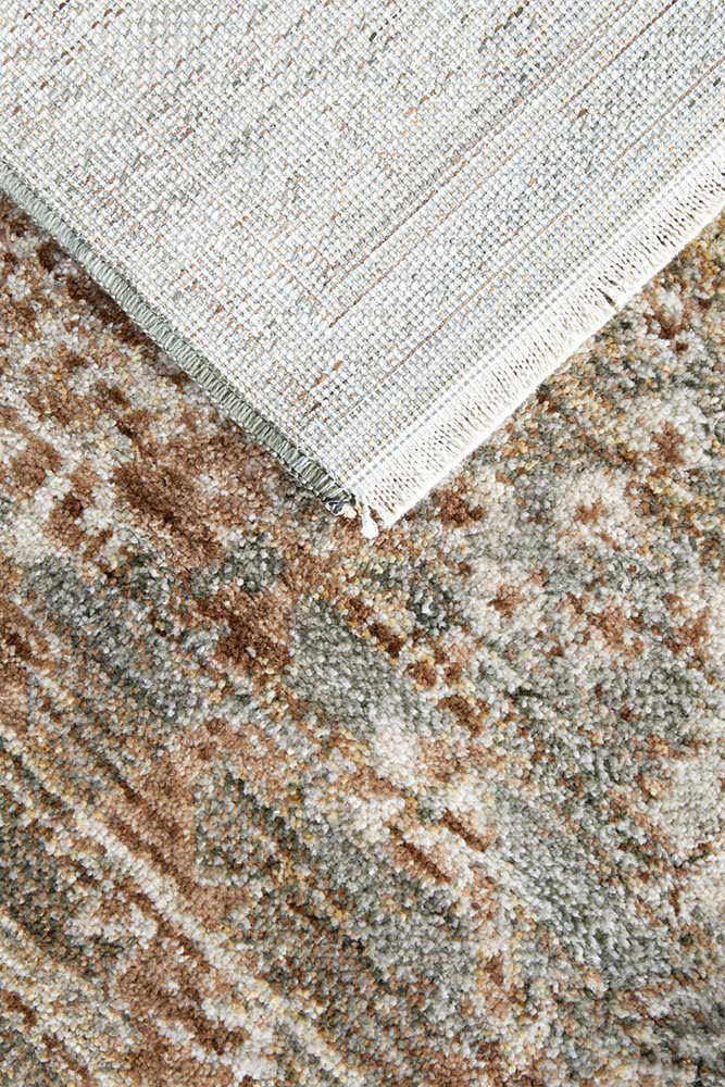 Margot Woodland hall runner featuring moss green and brown earthy tones in a vintage distressed style, Rugs N Timber Belrose.