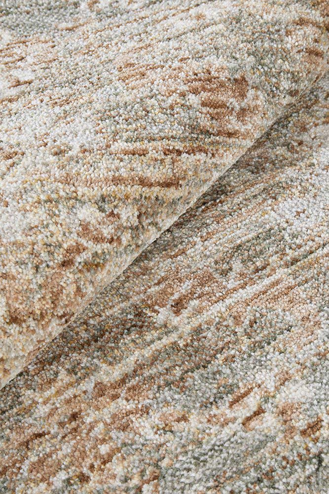 Margot Woodland hall runner featuring moss green and brown earthy tones in a vintage distressed style, Rugs N Timber Belrose.
