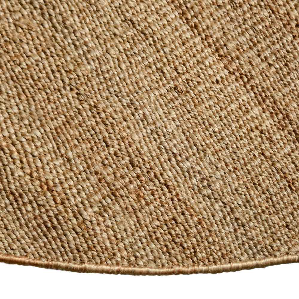 Narrabri Round Jute Rug – handwoven heavy-weight 100% jute, natural resort-style rug, available at Rugs N Timber Belrose showroom.