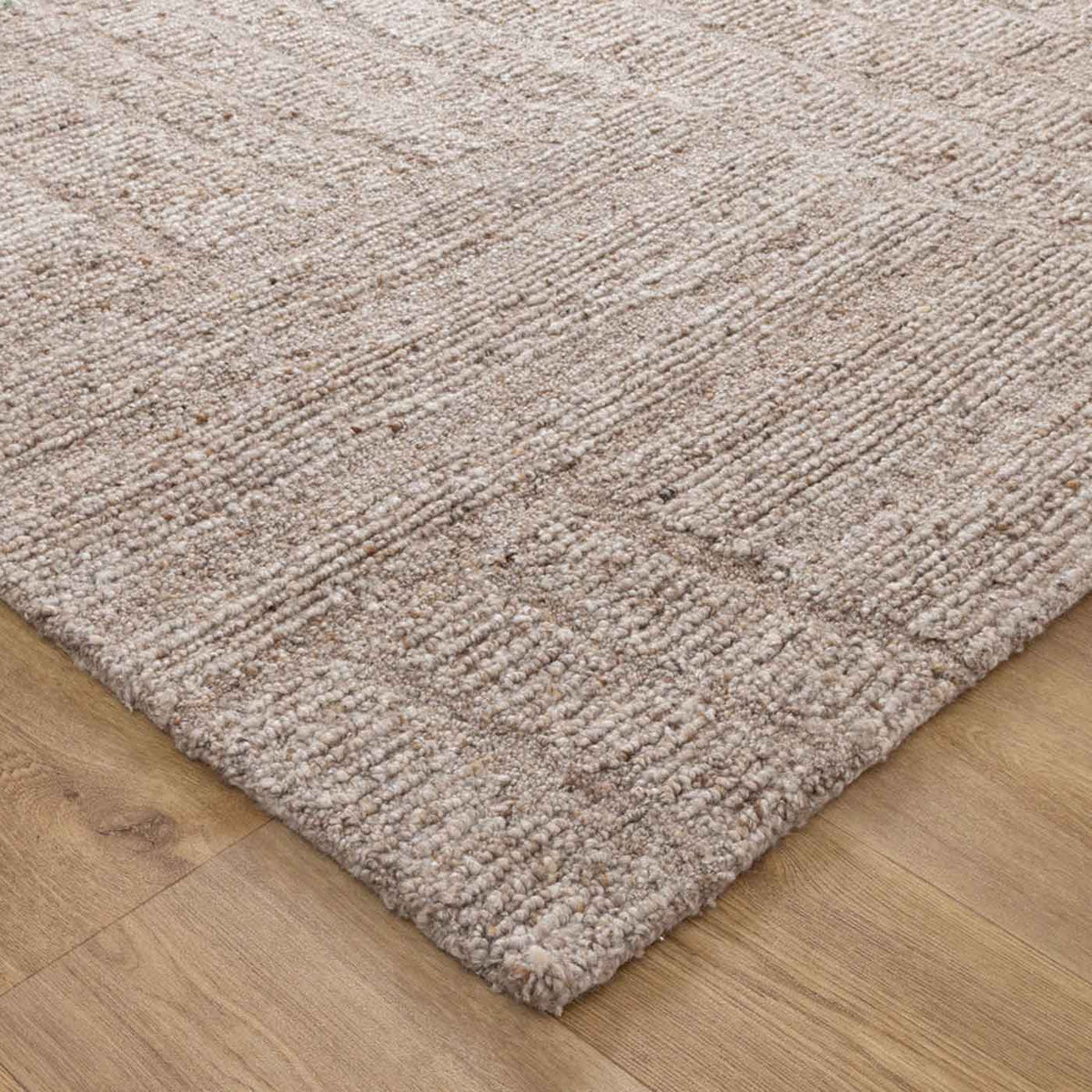 Nebraska Chestnut wool rug in rich cocoa tones with high–low boucle pattern – visit Rugs N Timber Belrose.