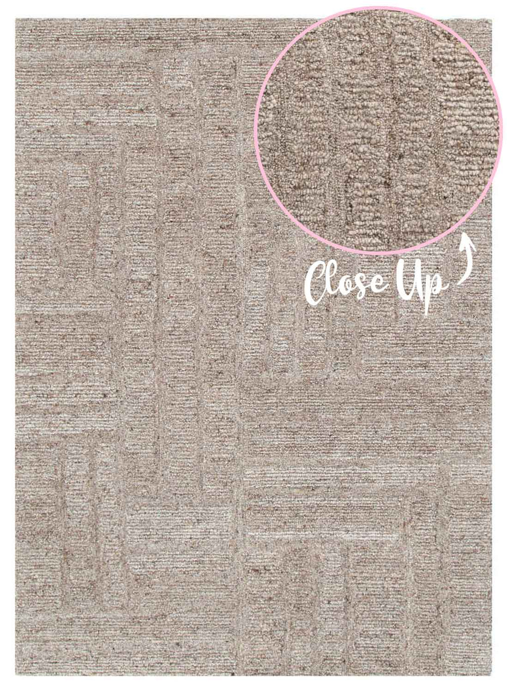 Nebraska Chestnut wool rug in rich cocoa tones with high–low boucle pattern – visit Rugs N Timber Belrose.