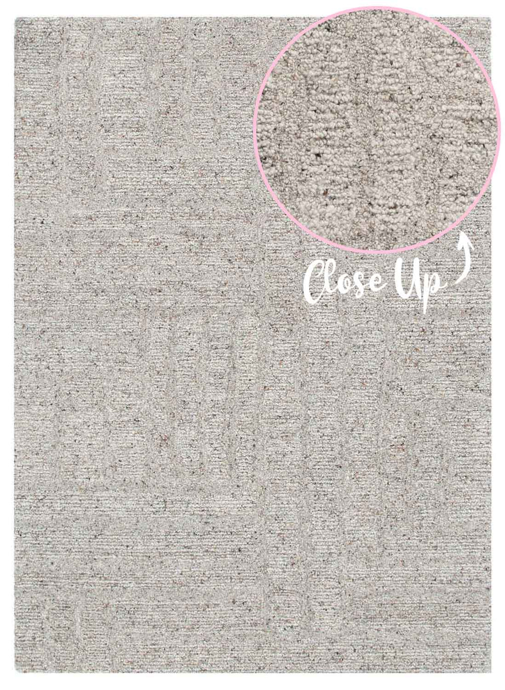 Nebraska Fawn wool rug in warm greige with thick boucle pile – see it at Rugs N Timber Belrose