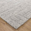 Nebraska Fog wool rug in soft grey with high–low boucle pattern – view in-store at Rugs N Timber Belrose.