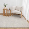 Nebraska Frost light silver wool rug featuring modern boucle weave, available at Rugs N Timber Belrose.