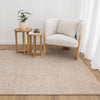 Nebraska Linen beige wool rug with soft 20mm boucle pile, available at Rugs N Timber Belrose showroom.