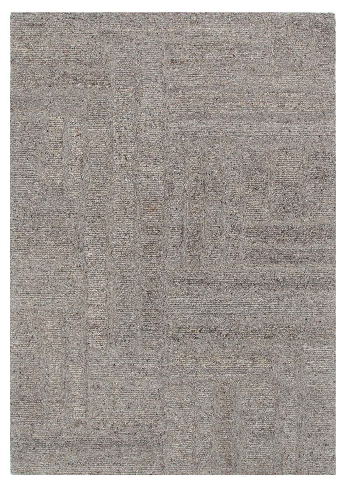 Nebraska Timber wool rug with boucle texture in warm brown-grey tones, available at Rugs N Timber Belrose showroom.