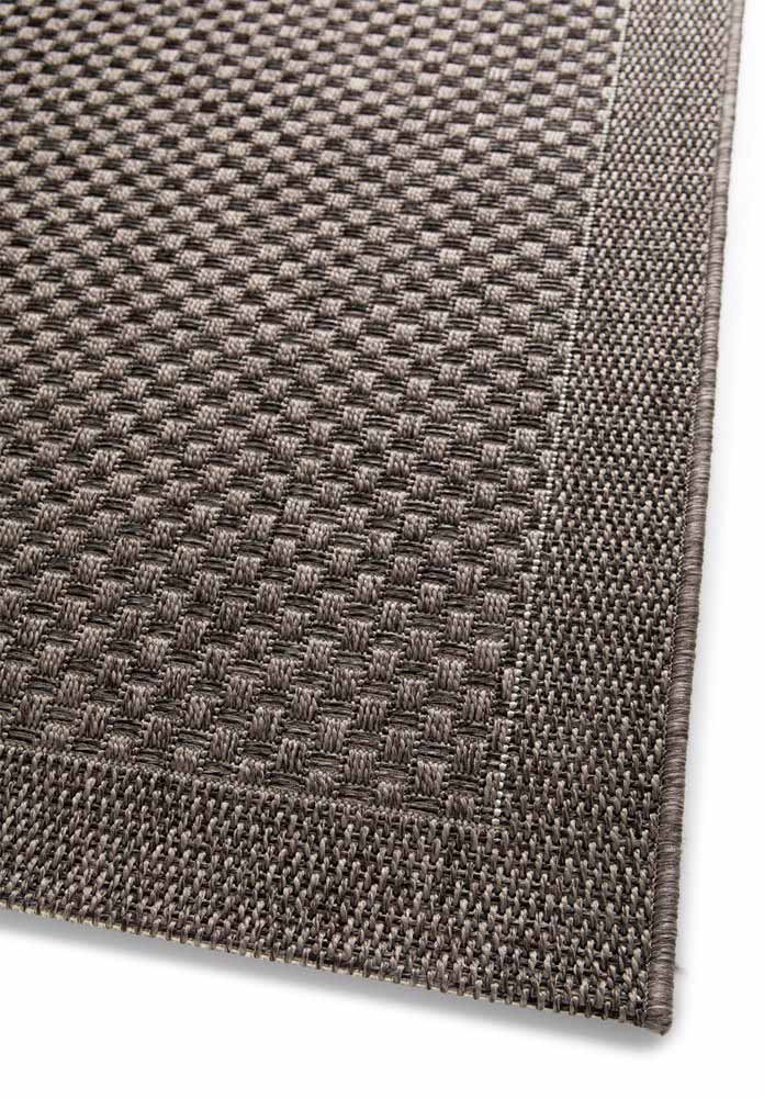 Newport Charcoal Cross Stitch Outdoor Rug – durable indoor-outdoor flatweave design. See in person at Rugs n Timber Belrose.