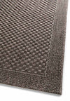 Newport Charcoal Cross Stitch Outdoor Rug – durable indoor-outdoor flatweave design. See in person at Rugs n Timber Belrose.