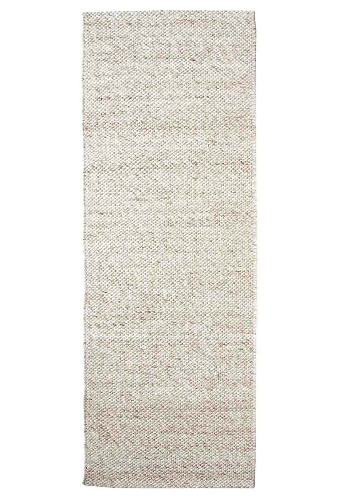 The Opal Off-White Wool Runner in tight loop woven pile. Available at Rugs N Timber Belrose