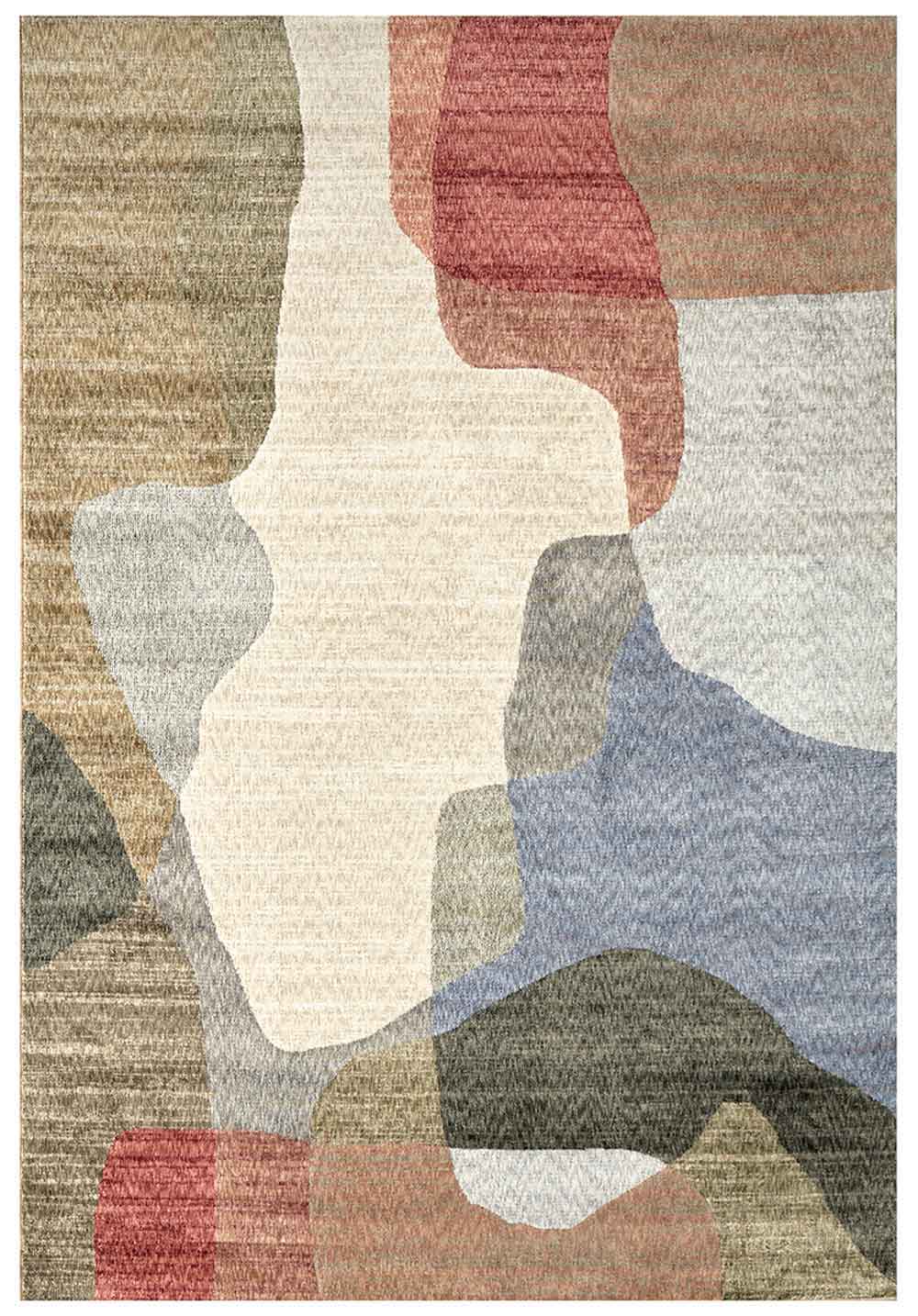 Ophelia Atelier contemporary abstract rug with flowing organic shapes and warm earthy colours.