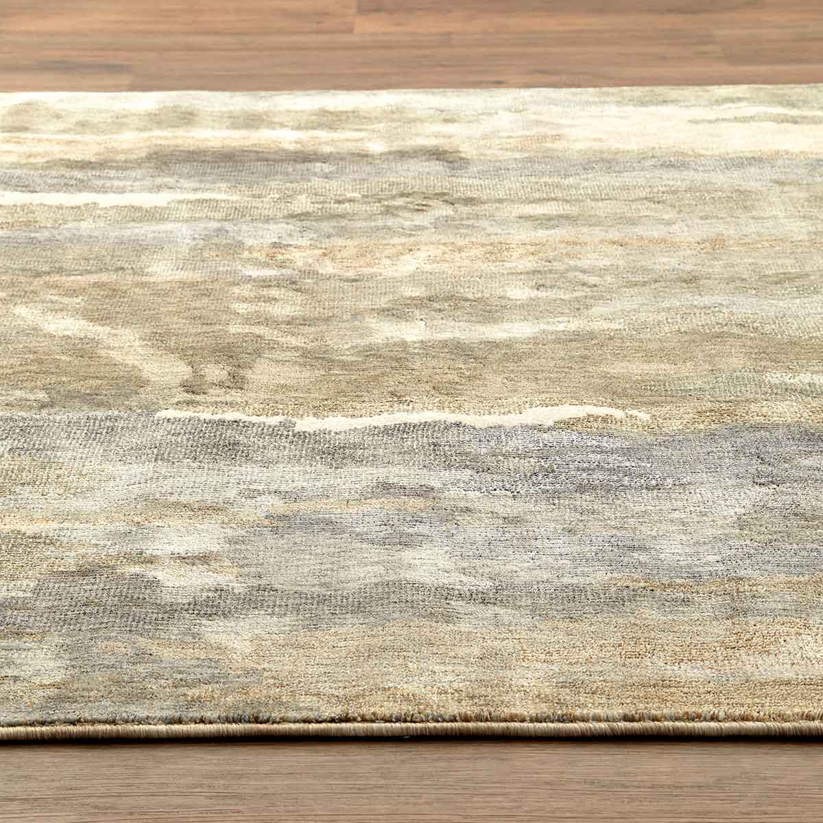 Ophelia Canvas contemporary abstract rug with painterly textures in warm neutral tones.