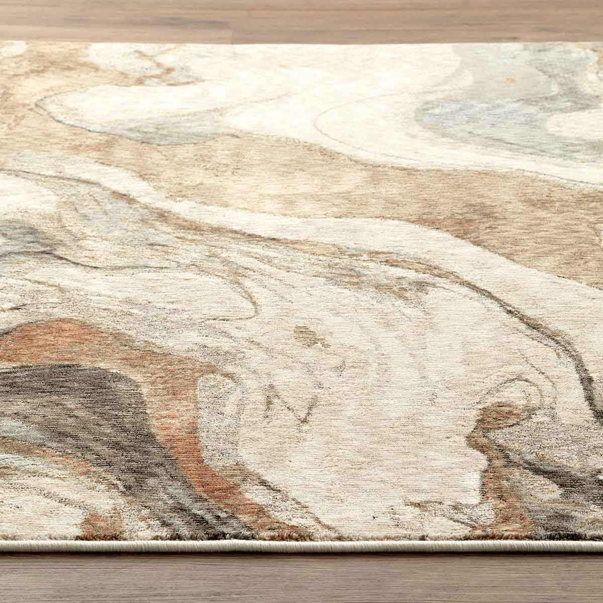 Ophelia Form contemporary marble effect rug inspired by flowing natural stone.