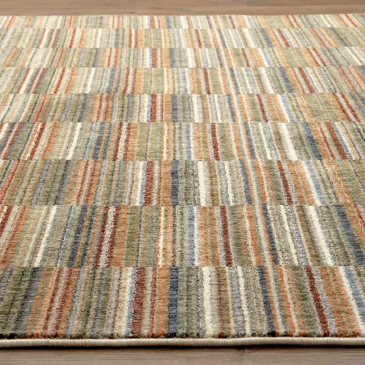 Ophelia Mosaic contemporary patterned rug with layered geometric mosaic design.