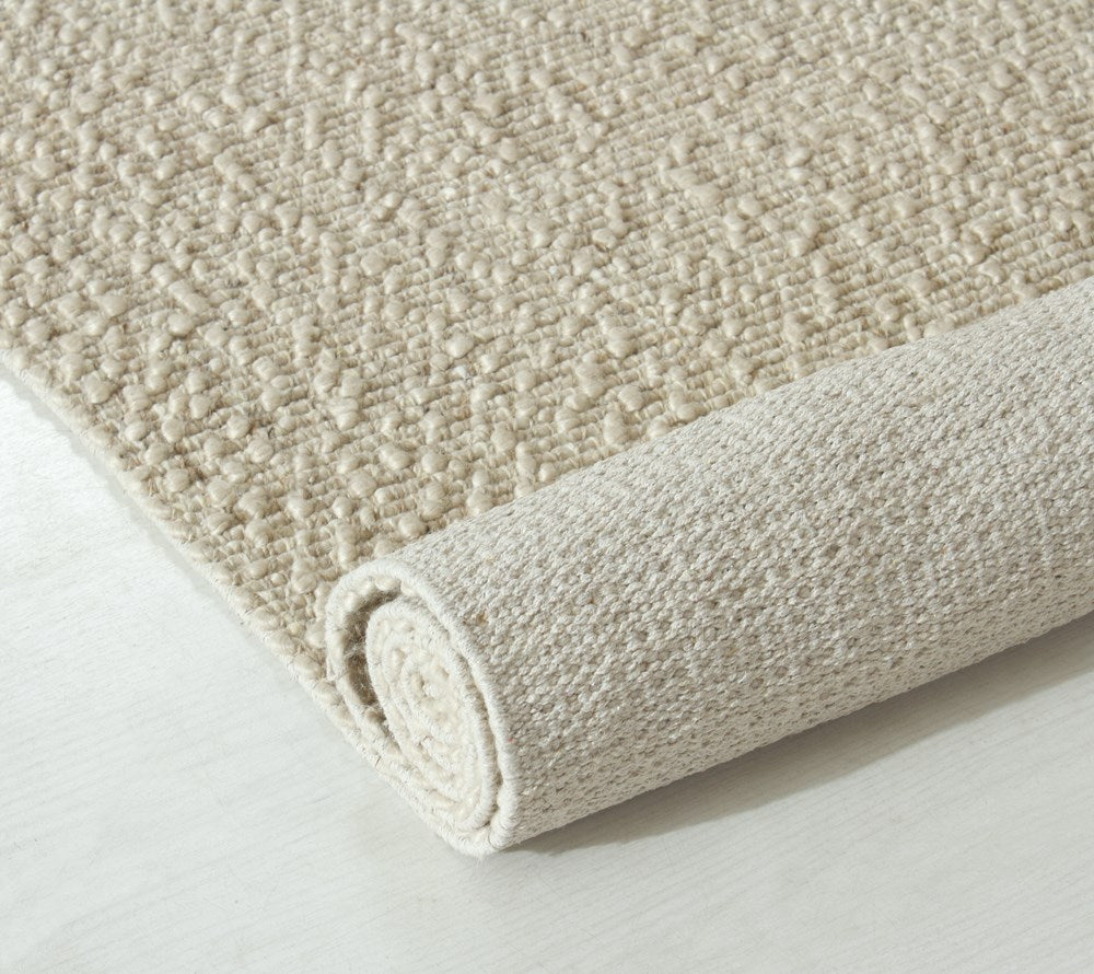 Riverview Oatmeal Rug – Handwoven Textured Wool Blend Rug in Light Natural