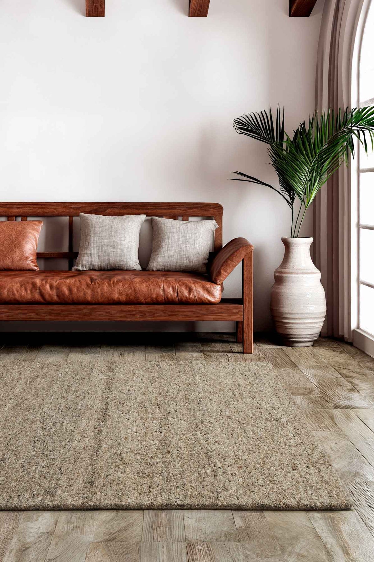 Rueben Cobblestone premium hand tufted wool rug inspired by the weathered streets of Old Havana, available at Rugs N Timber Belrose showroom