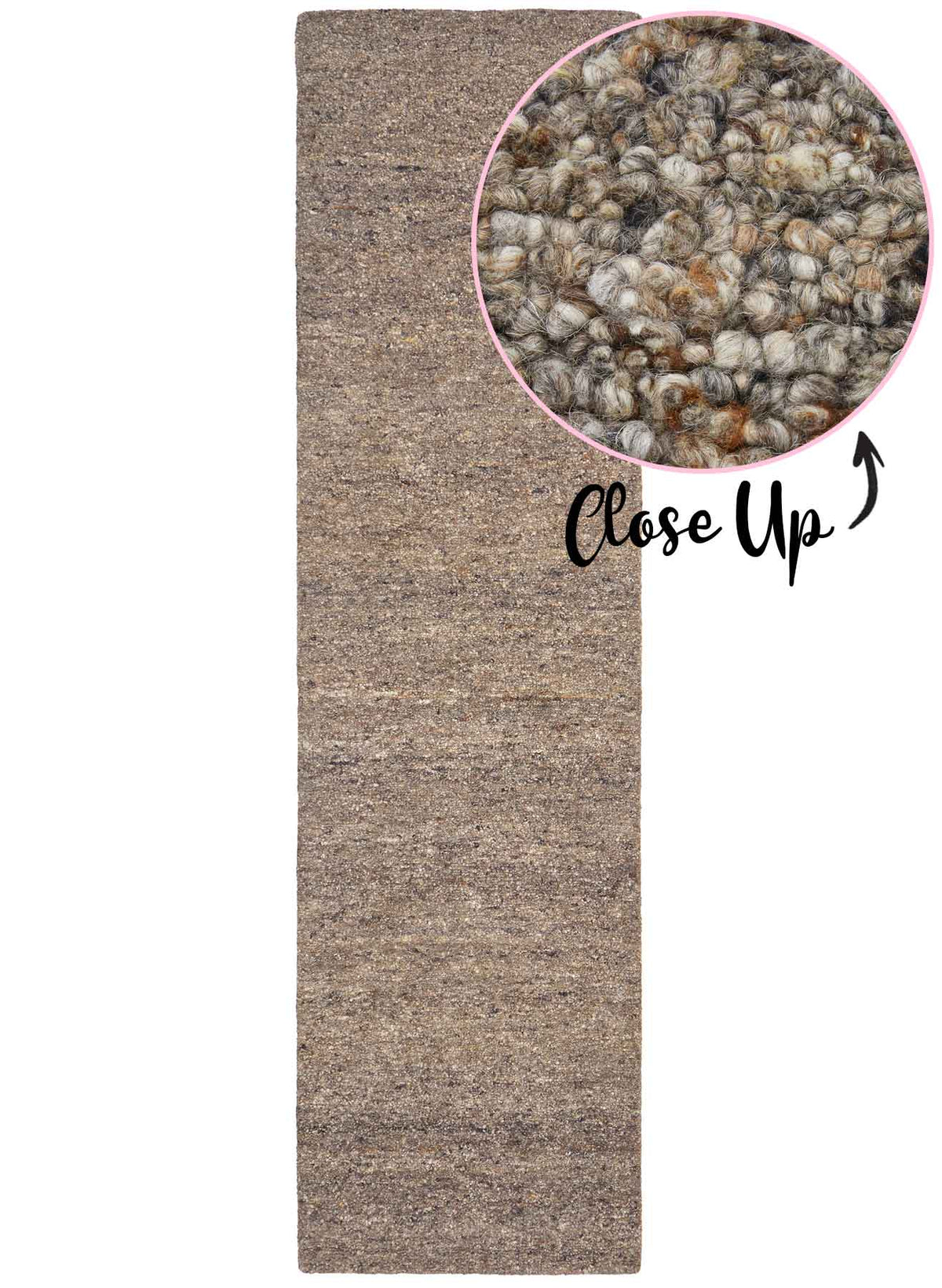 Rueben Cobblestone premium grey wool hallway runner inspired by the streets of Old Havana, part of the St Kitts Collection at Rugs N Timber.
