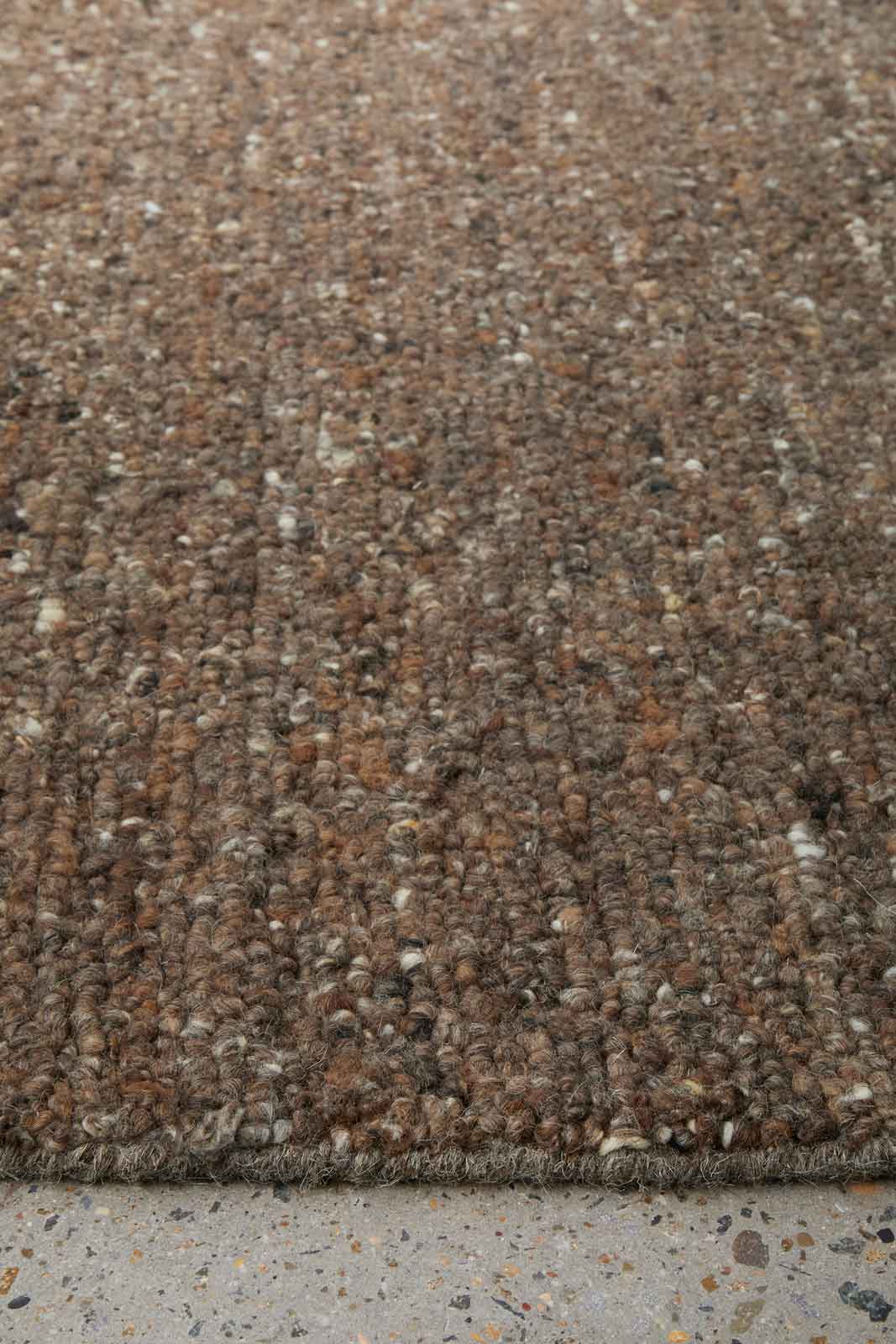 Rueben Tobacco premium brown wool hallway runner inspired by Cuban tobacco tones, part of the St Kitts Collection at Rugs N Timber.
