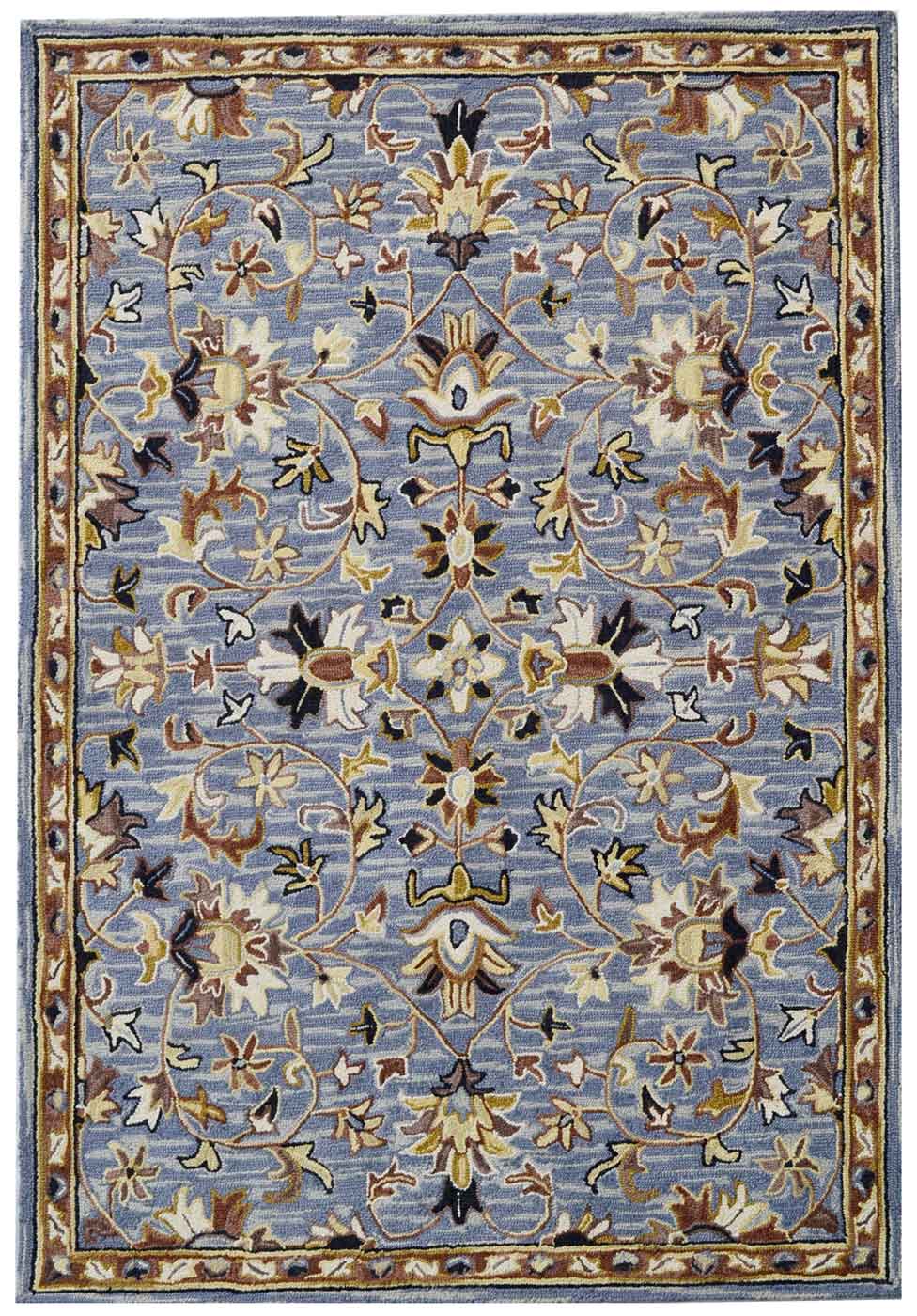Santa Rosa Vine Rug in slate blue – available at Rugs N Timber Belrose