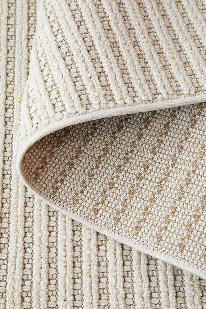 Serafina Cloud hallway runner rug with textured linear design available at Rugs N Timber Belrose showroom
