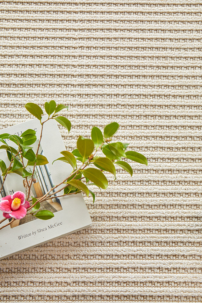 Serafina Cloud hallway runner rug with textured linear design available at Rugs N Timber Belrose showroom